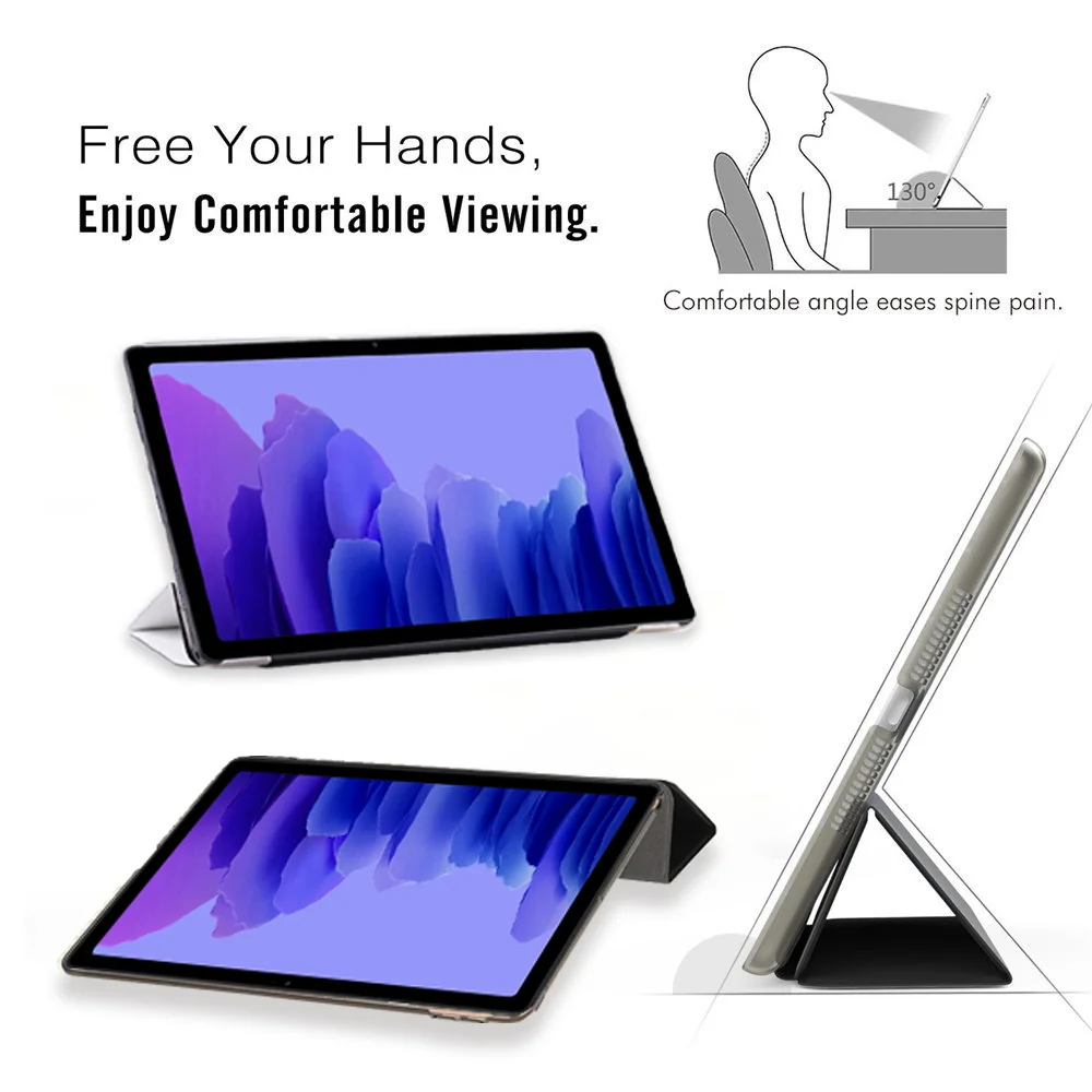Tablet Case for Samsung Galaxy Tab A 10.1 T510 T515/Tab A7 10.4 T500 T505 New Printing Pattern Leather Stand Tri-fold Cover Case