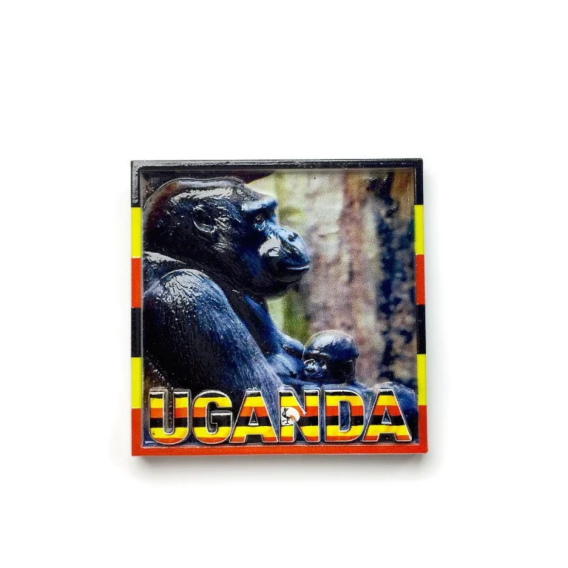 

Uganda Mountain Gorilla Souvenir 3D Resin Fridge Magnet, Imanes Para Refrigerador, Strong Magnet, Room Decoration Cute Magnets