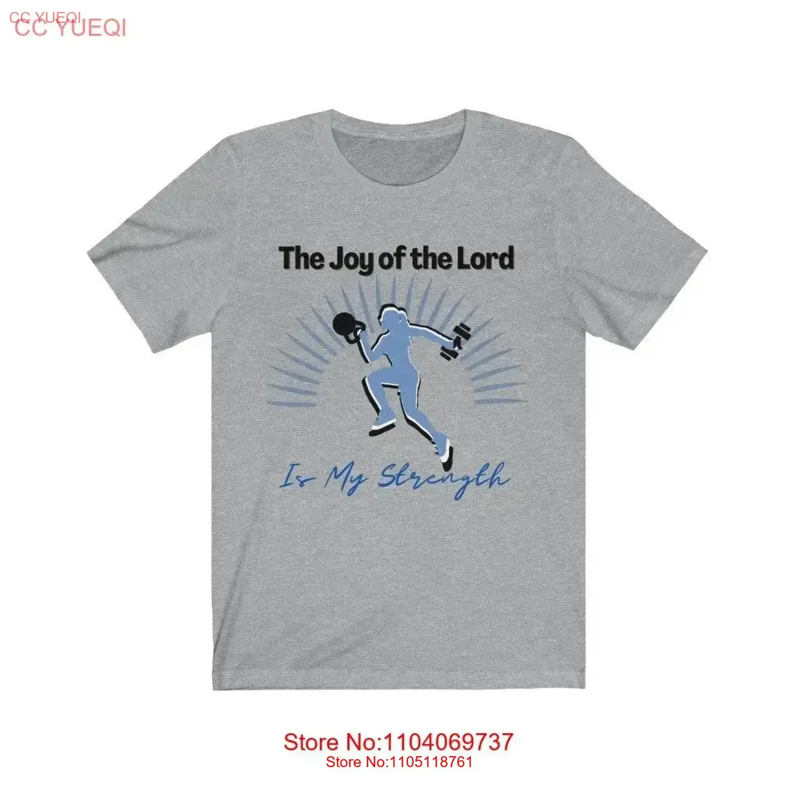 قميص The Joy of Lord is my القوي من Christian Faith Gym أنثى قوية للنساء للتمرين من الجيرسيه T عتيق مغسول وممتد #1
