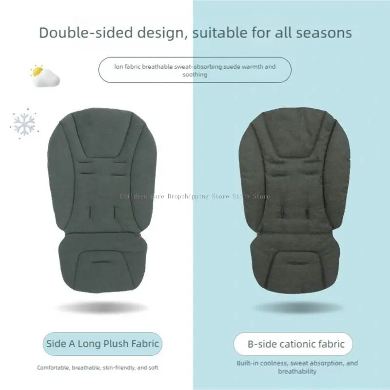Almofada reversível para carrinhos bebê, algodão respirável, mistura poliéster, suporte ergonômico para acessórios