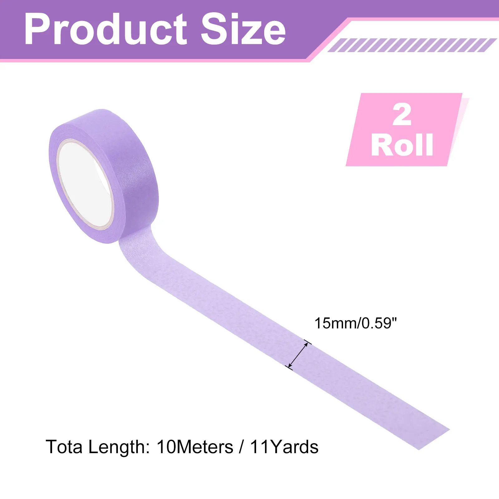 2 Rolls Colored Masking Tape Color Code Labeling Tape 11 Yards x 0.6
