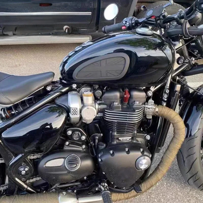 For Scrambler Thruxton T100 T120  Universal Retro Tank Pad Gas Fuel Side Tank Stickers Knee Grips Protector Decal
