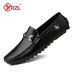 YRZL Men's Loafers 2024 Spring Autumn Fashion Shoes Men Classic Brand High Quality Leather Comfy Drive Shoes Boat Casual Shoes