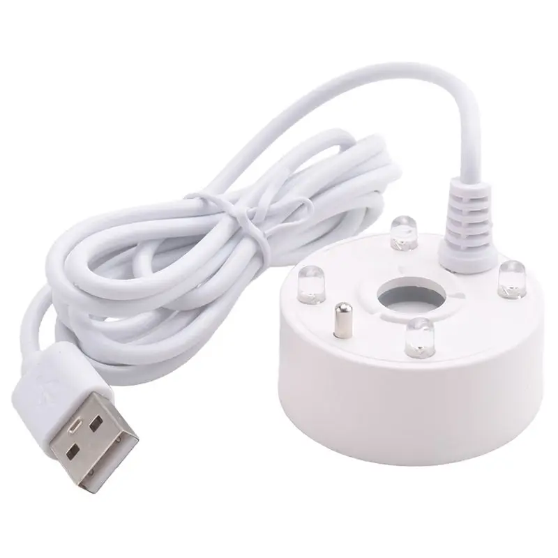 Customer Favorite Mist Maker, USB Port 4 Color LED Lights Mini Mister Fog Machine, Indoor Fountain Garden Pond Water Fogger Atom