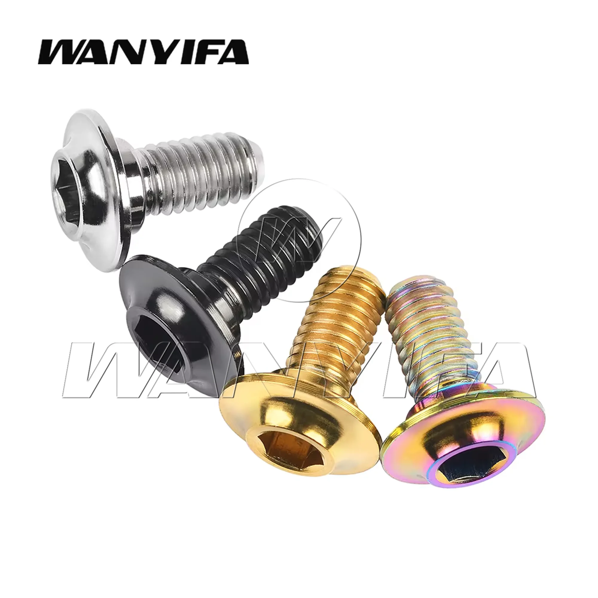 Wanyifa 2pcs Titanium Alloy Bicycle C Clip Brake Block Fixed Screw Brake Bolts  for Road Bike