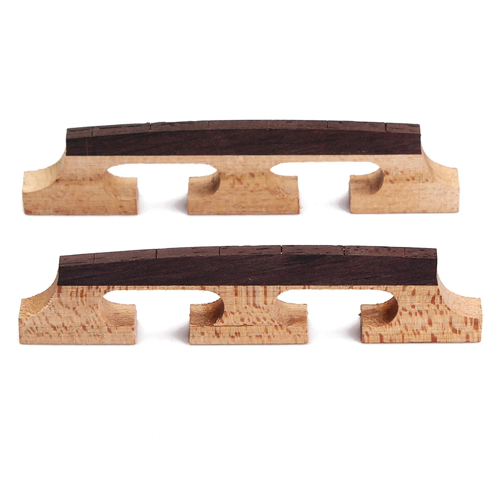 

2 PCS Resilient 6 Strings Rosewood Banjo Bridge Guitar Parts Durable Hard-Rock Maple Foundation