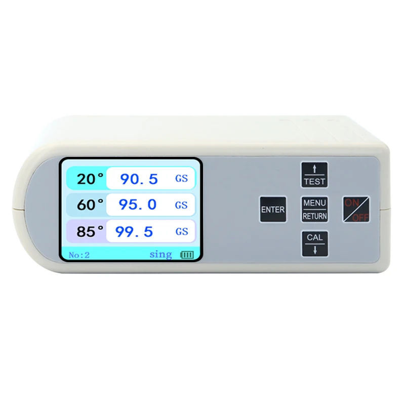 DR268 Intelligent Digital Triangular Gloss Meter Multi-Angle ABS Plastic Pin Gauge Paint Surface Measurements Battery 5mm