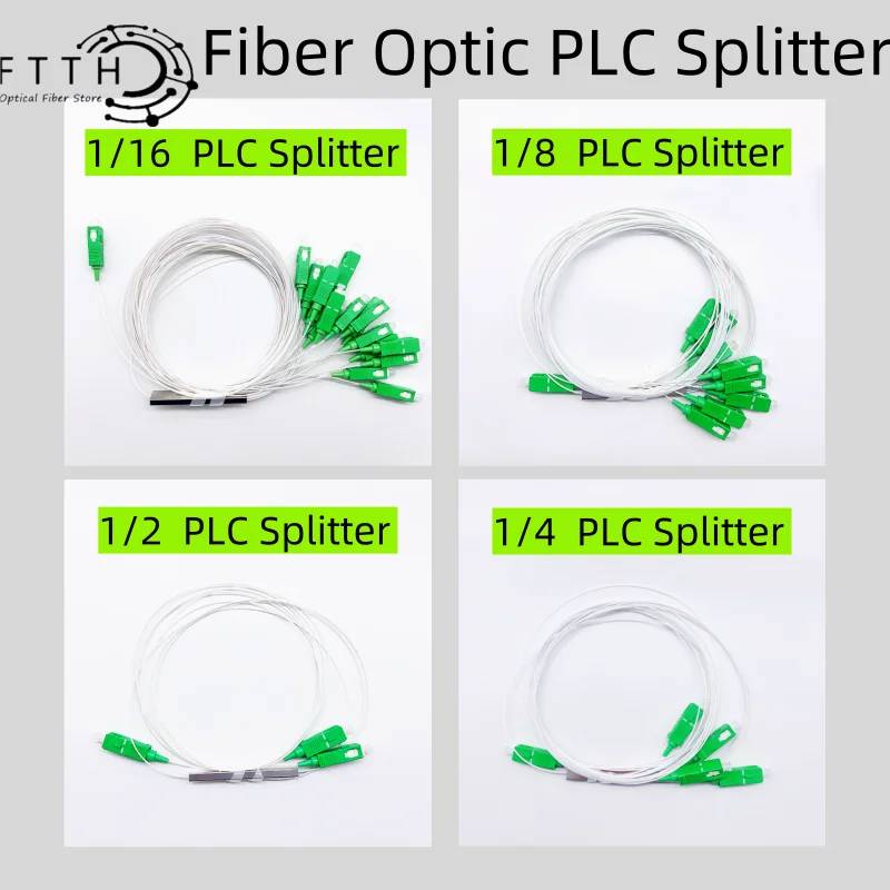 

5/10pcs Fiber Optic PLC Splitter SC APC 1x2 1x4 1x8 1x16 Single Mode High Quality Cable 0.9mm Mini Blockless