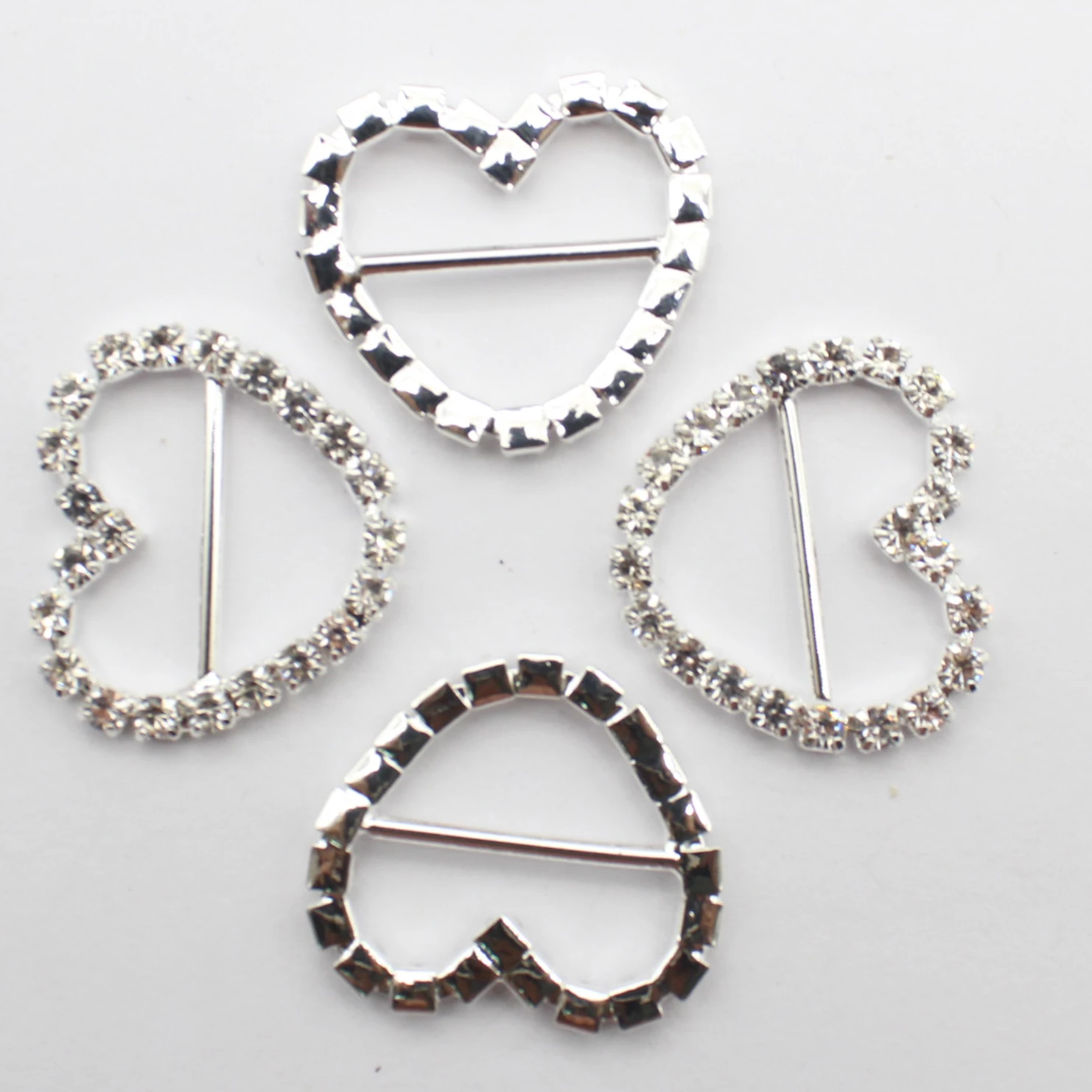 Hot selling 10 pieces/box 26mm silver diamond buckle T-shirt strap buckle DIY shoe buckle bikini belt multifunctional handmade