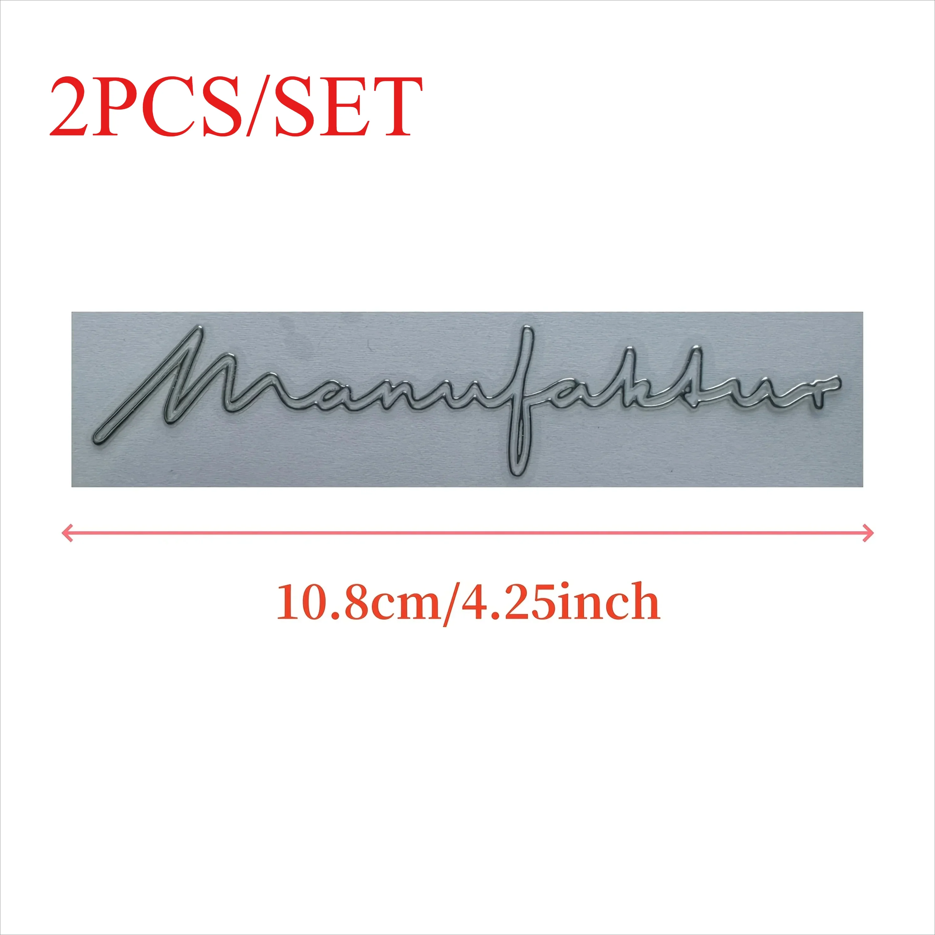 2PCS/SET Car Motorcycle "Manufaktur" Sticker, Stylish Script Pattern, Personalized Auto Moto Exterior & Interior Accessory