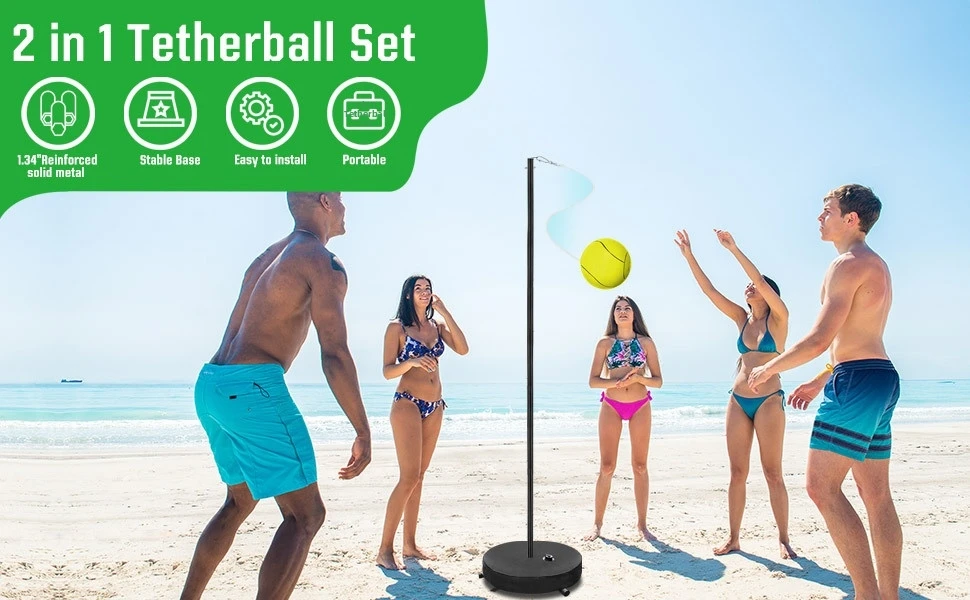 1 Set Adjustable Height Tetherball Tennis Training Set For Children Adults Beginners Tennis Accessories