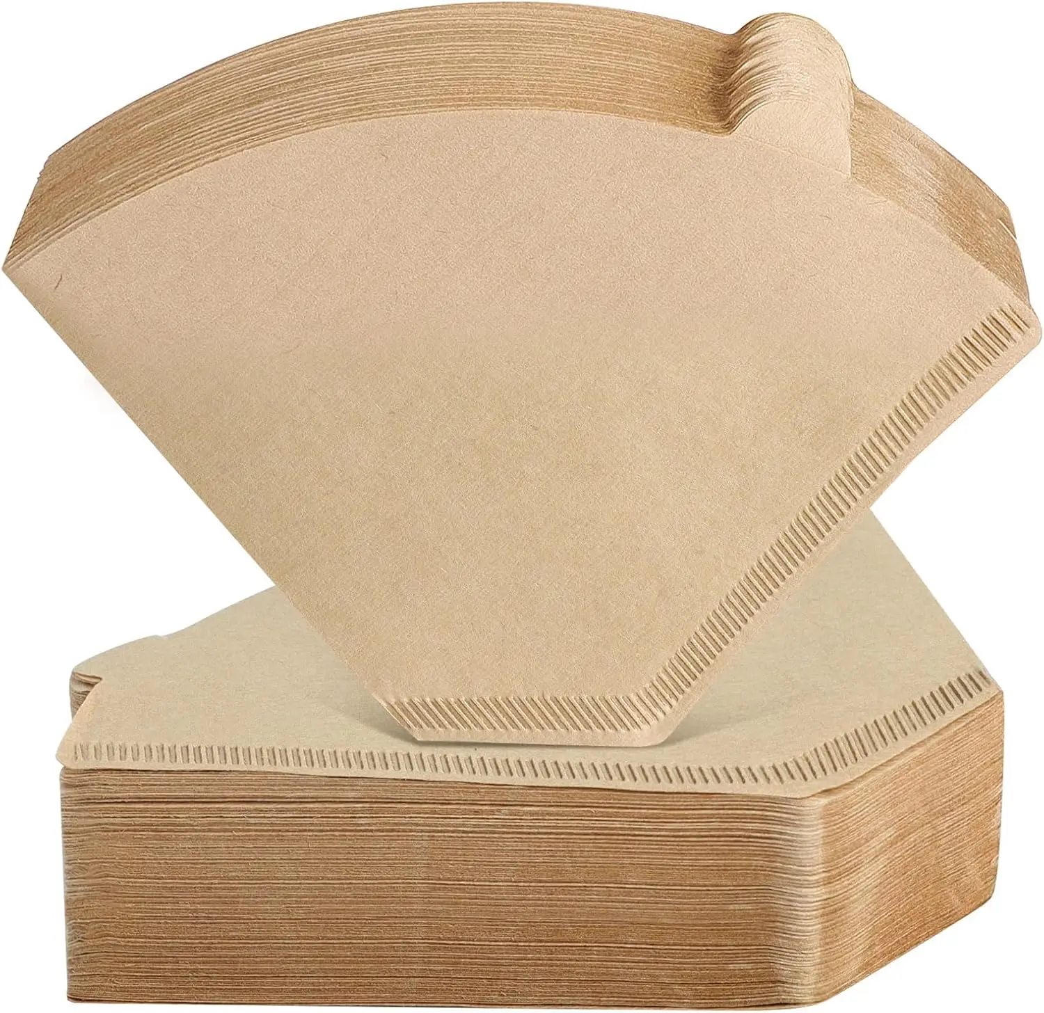 200 Unbleached Natural Brown Coffee Filters #4 for 8-12 Cup Drip and Pour Over Makers, Disposable Cone Paper