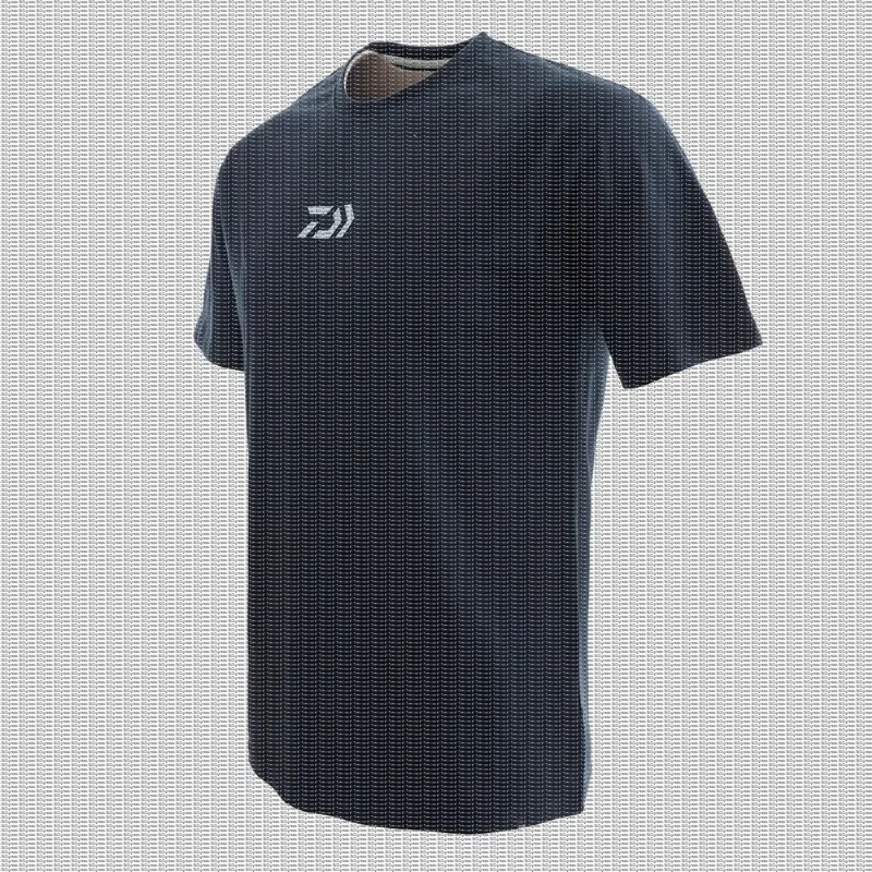 Outdoor Fishing Short Sleeved Men's Navy Blue Background Fishing Big Arrow Pattern Round Neck Casual Half Sleeved Shirt