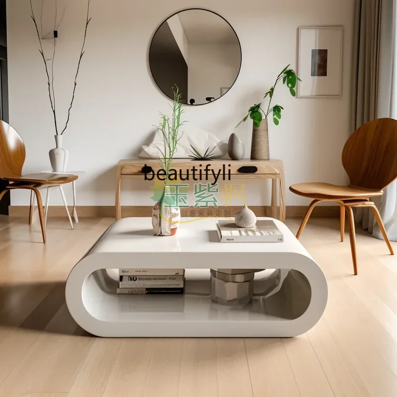 Modern minimalist coffee table designer living room high-end Italian creativity surprising quiet wind coffee table  light luxury