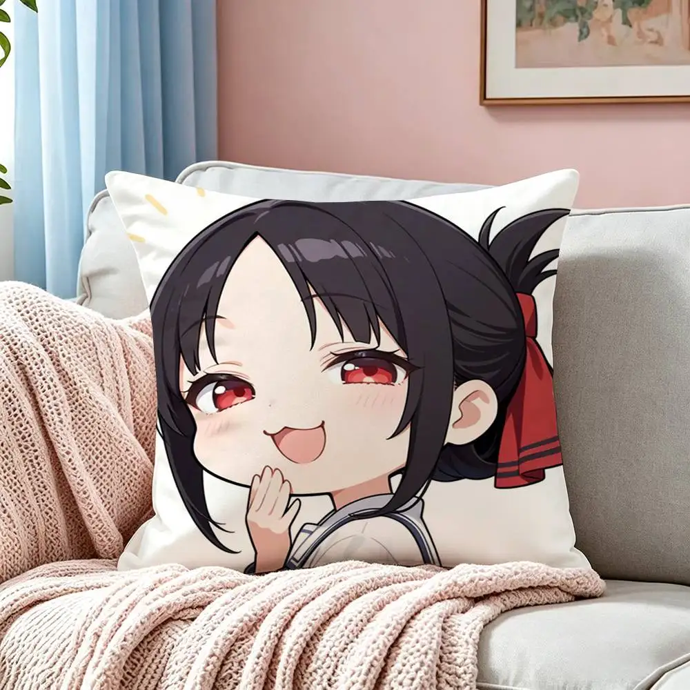 Anime Ultra Romantic Kaguya Shinomiya  Pillow Case Square Double-Sided Sofa Cushion Cover Bedroom Bedside Pillow
