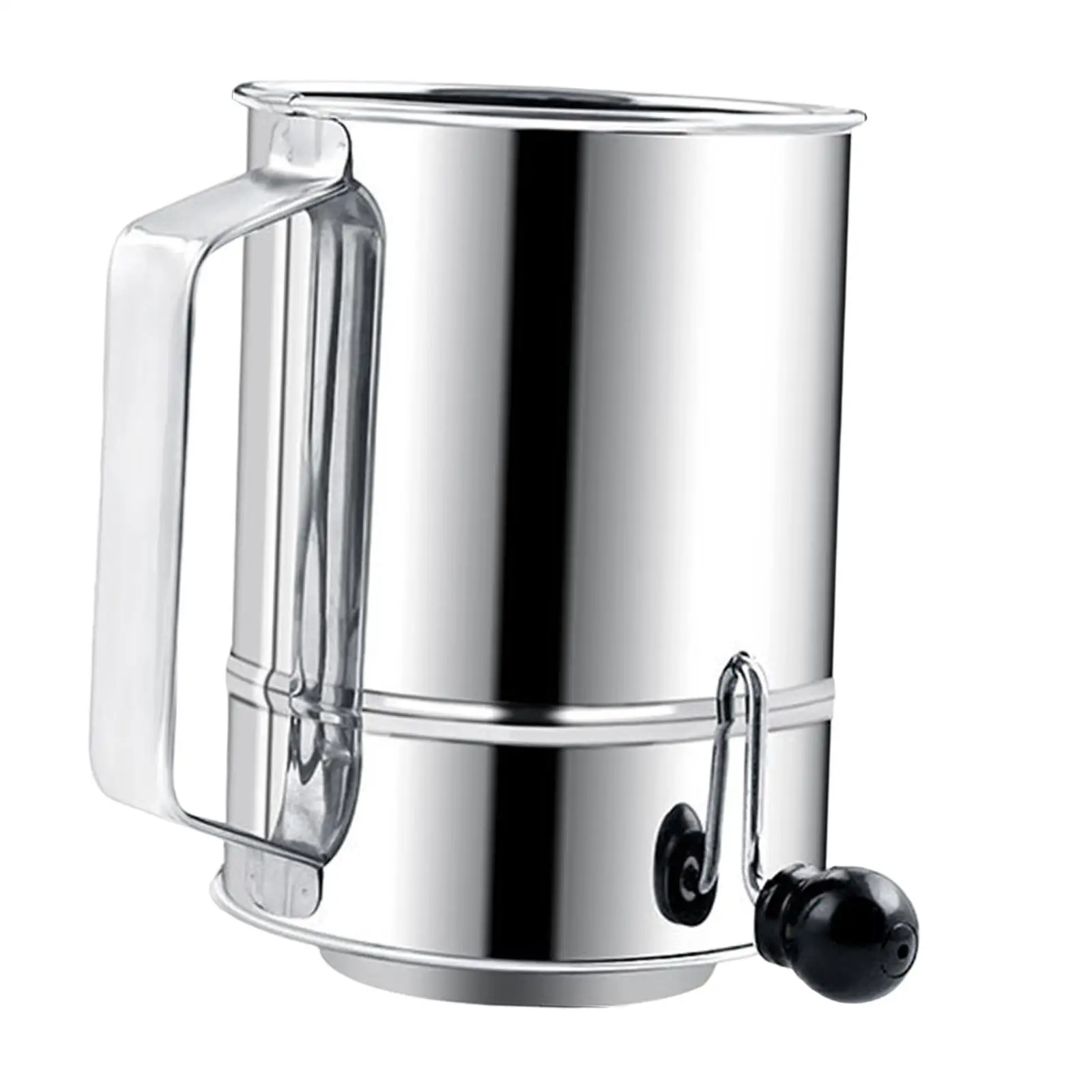 Baking Sieve Cup Made of Stainless Steel, Rotatable Hand Crank, Fine-mesh Sieve,