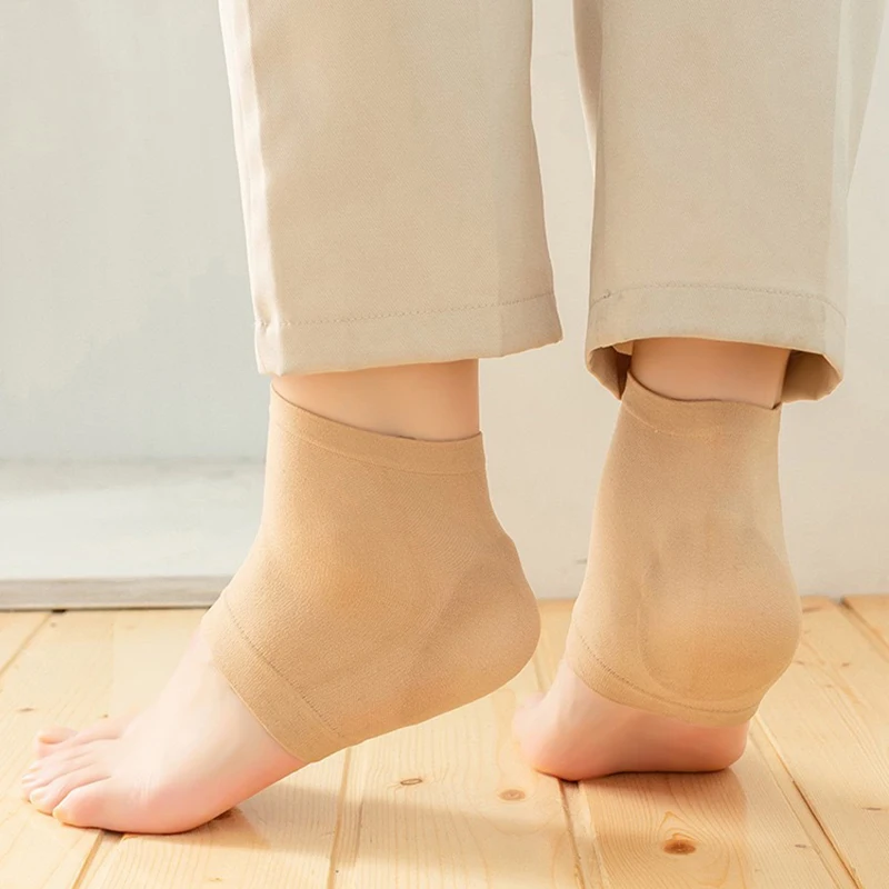 Protetor de calcanhar de silicone em gel, almofadas de calcanhar, copos de calcanhar, suporte para fascite plantar, cuidados com os pés, almofada de reparo da pele, meias de meio quintal