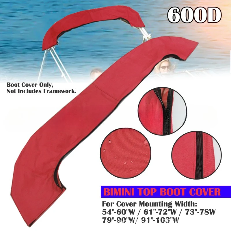 

Waterproof 600D 3/4 Bow Bimini Top Boot Cover No Frame Yacht Boat Cover With Zipper Anti UV Dustproof Cover Marine Accessories