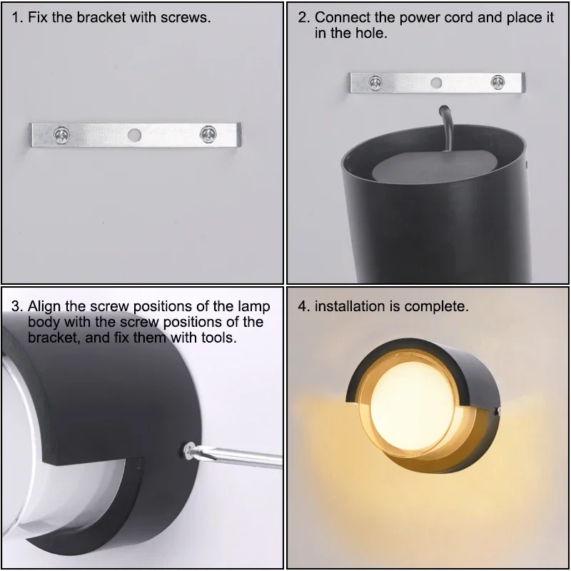 الحديثة وحدة إضاءة LED جداريّة مصباح في الهواء الطلق أضواء مقاومة للماء الشرفة حديقة الممر فيلا حديقة شرفة ديكور المنزل الداخلي #6