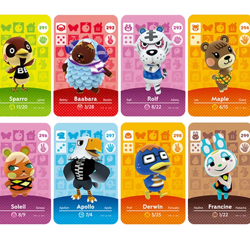 E Animals Crossing New Horizons Amiibo Card Ankha Marshal Maple NS Switch 3DS Game Set NFC Cards Series 22-353