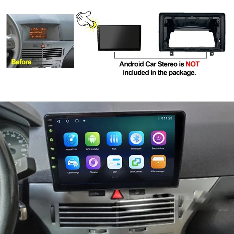 2din 9 inch Android Car For Opel Astra 2004- 2014 Dash Panel Frame Trim Insta Multimedia player llation Kit Canbus Cable