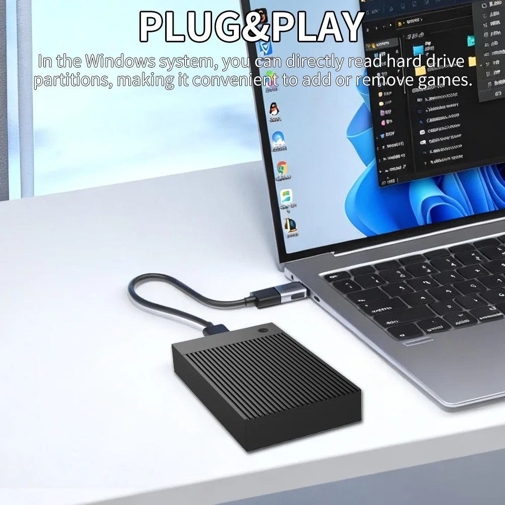 4TB Retro Gaming Hard Drive For Windows Launchbox + Retrobat + Playnite Game HDD 50000 Games For PS4/PS3/Switch/WII/PS1/PS2/N64
