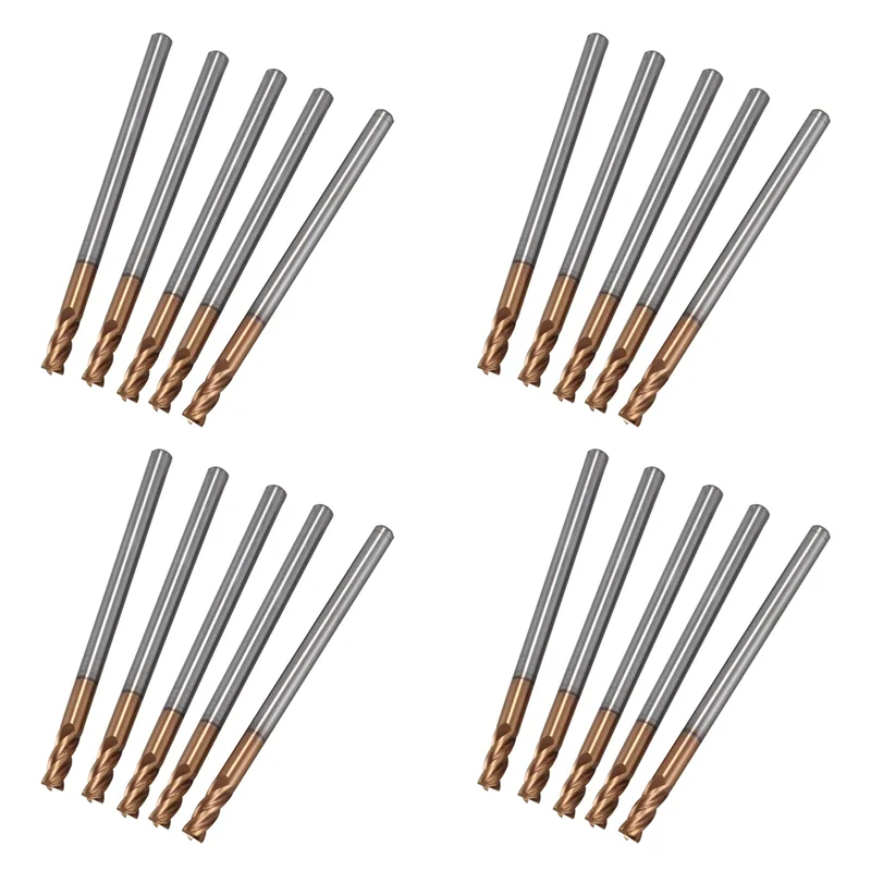 

AA49 20PCS 3Mm Solid Carbide Endmills Endmill D3X8XD4X50L 4Flute Side Milling Slotting Profiling Face Mill Standard Length