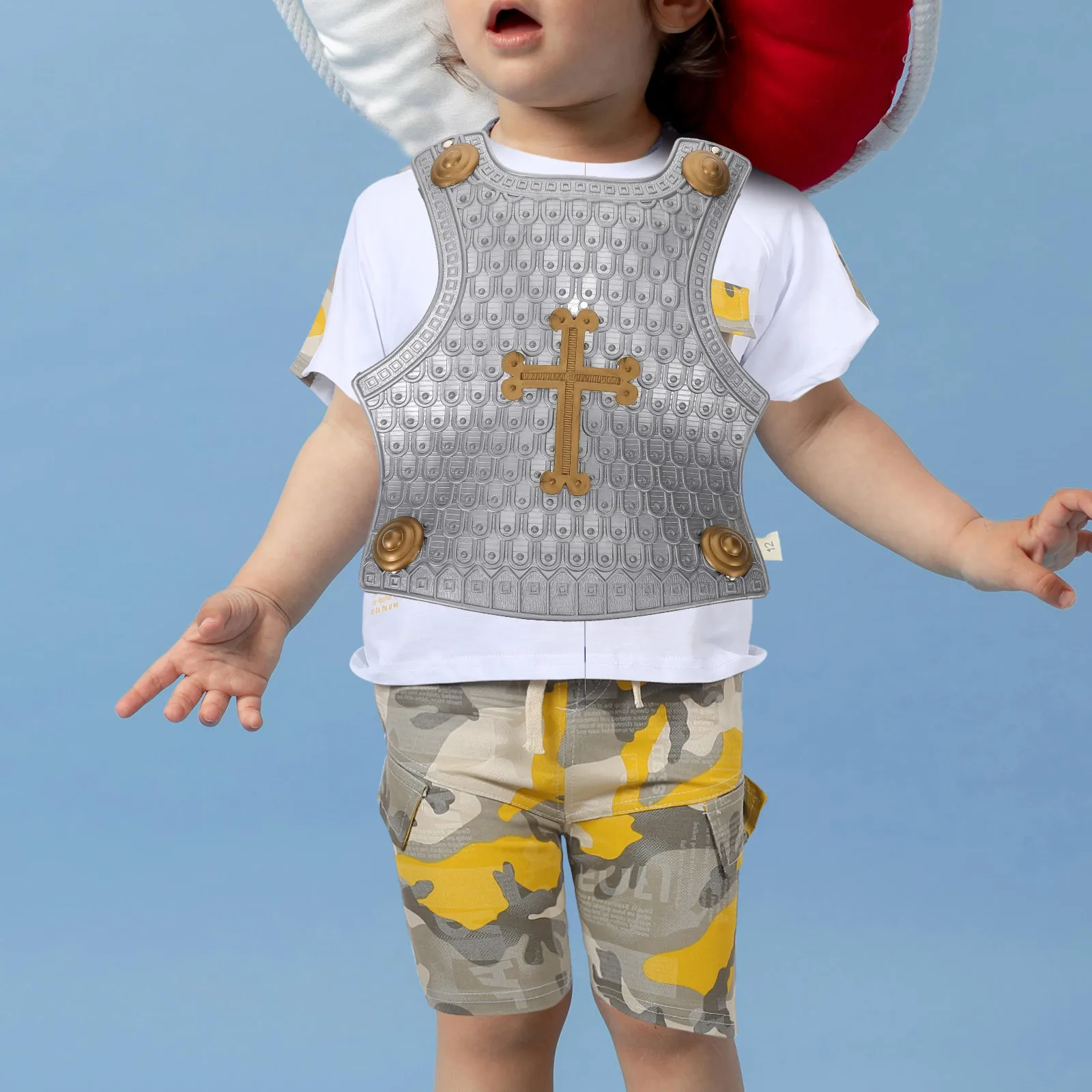 Armure réaliste en plastique robuste pour enfants, accessoire de fête pour garçons, déguisement blindé, accessoire de Cosplay de Performance