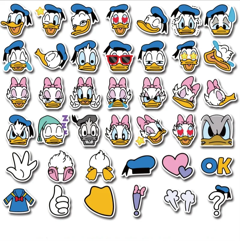 40Pcs/Bag Cartoon Duck Stickers Cute Mini Mobile Phone Cup Child Toys Waterproof Hand Account Stickers Paper Stickers