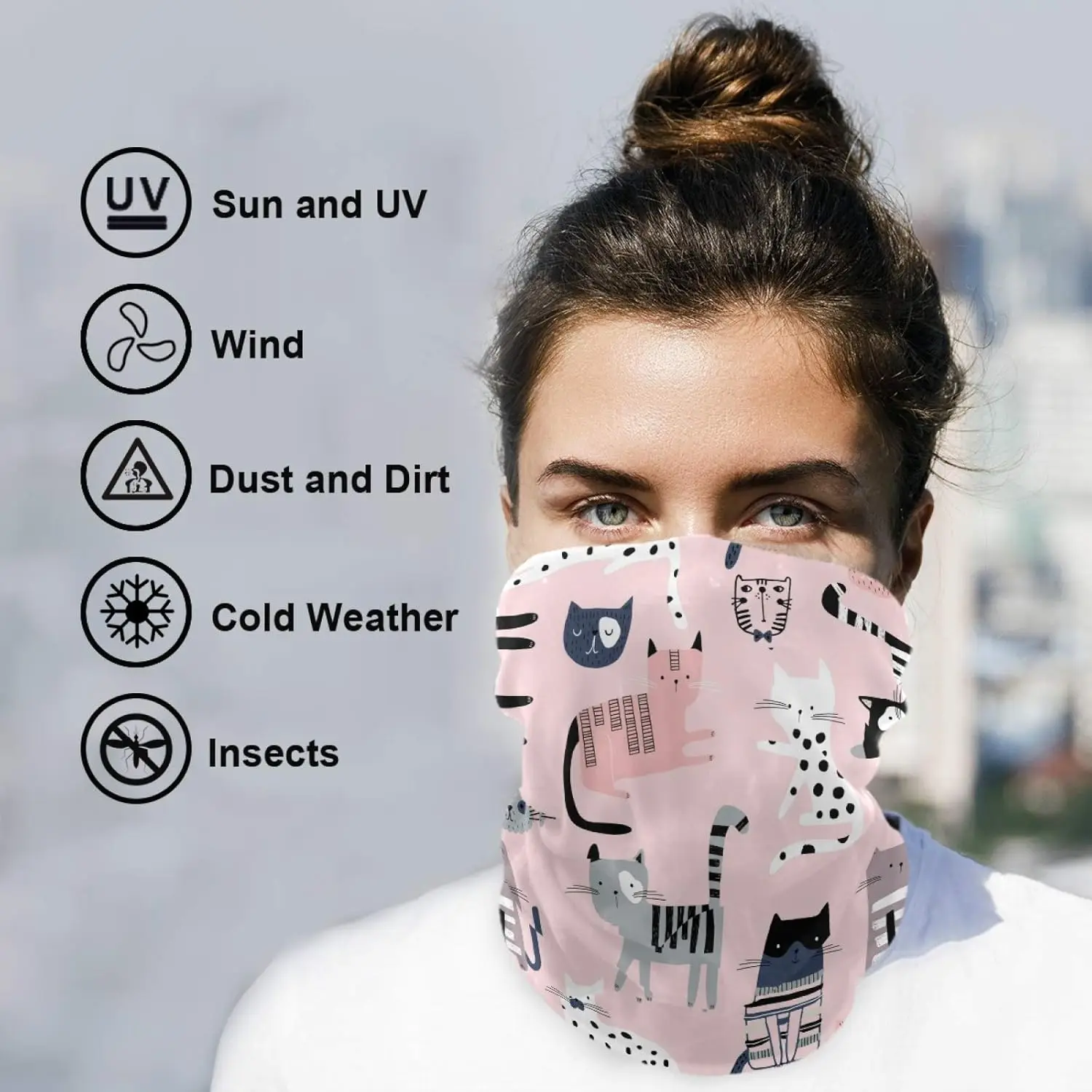 Penutup Kepala Multifungsi Balaclava Syal Bandana Penutup Kepala Pelindung Debu dan Matahari untuk Olahraga Luar Ruangan, Berkendara Motor, Bersepeda