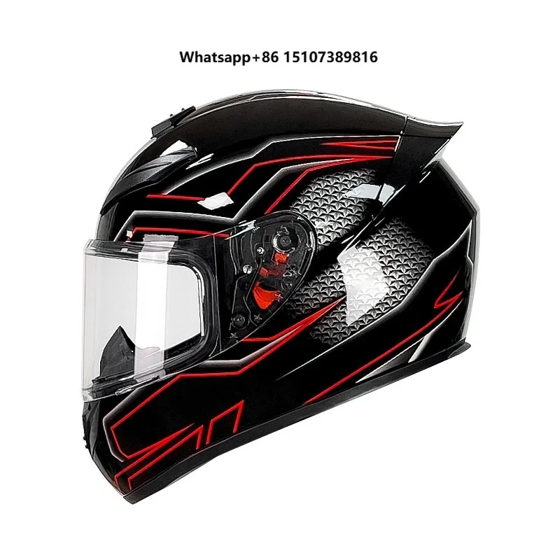 Motorcycle Carbon Fiber Full-Face Helmet with Dual Visor for All-Season Use New Men's & Women's 3C/DOT Certified