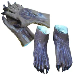 Latex Brown Halloween Monster Devil Shoes Gloves Accessories Carnival Party Horrible Cosplay Props Easter Day Gifts For Adult