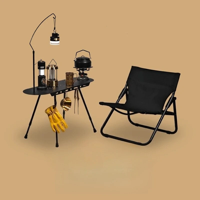 

Black gold tea table outdoor balcony living room coffee camping light stand folding chair travel equipment