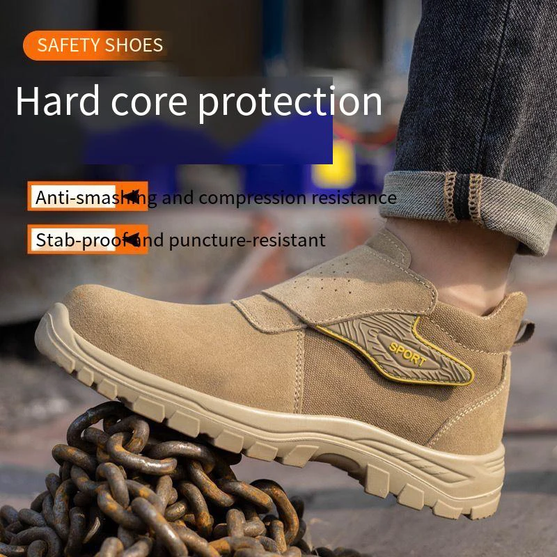 Men's Safety Shoes Anti Smashing Anti Stabbing Steel Toe Caps Breathable Anti Odor  Construction Site Safety Protection Shoes