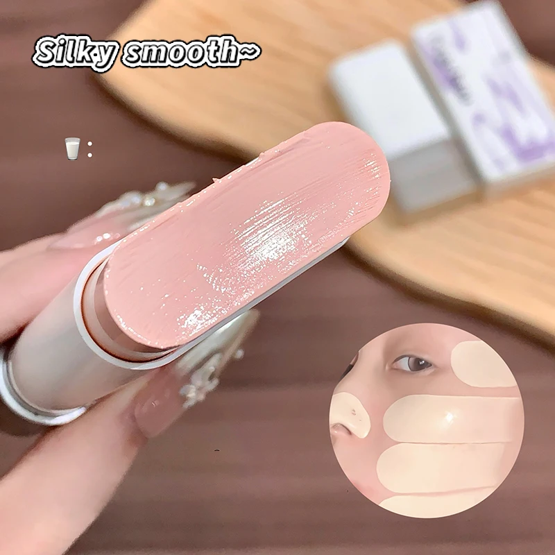 Gege Bear 2 In 1 Foundation Stick With Built-in Brush Cream Medium Coverage Concealer Even Skin Tone Long Lasting Natural Dewy F