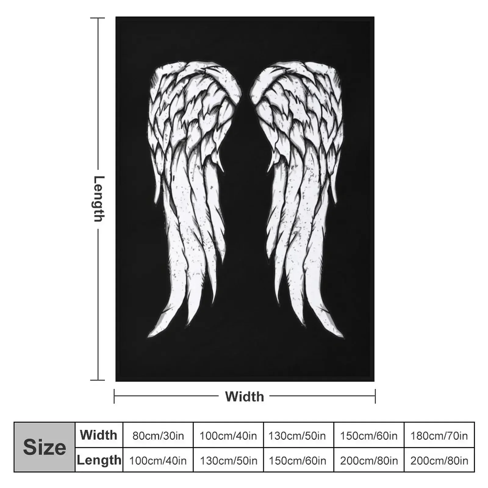 Daryl Dixon Wings - Zombie Throw Blanket couch cozy soft plush fuzzy picnic outdoor blanket
