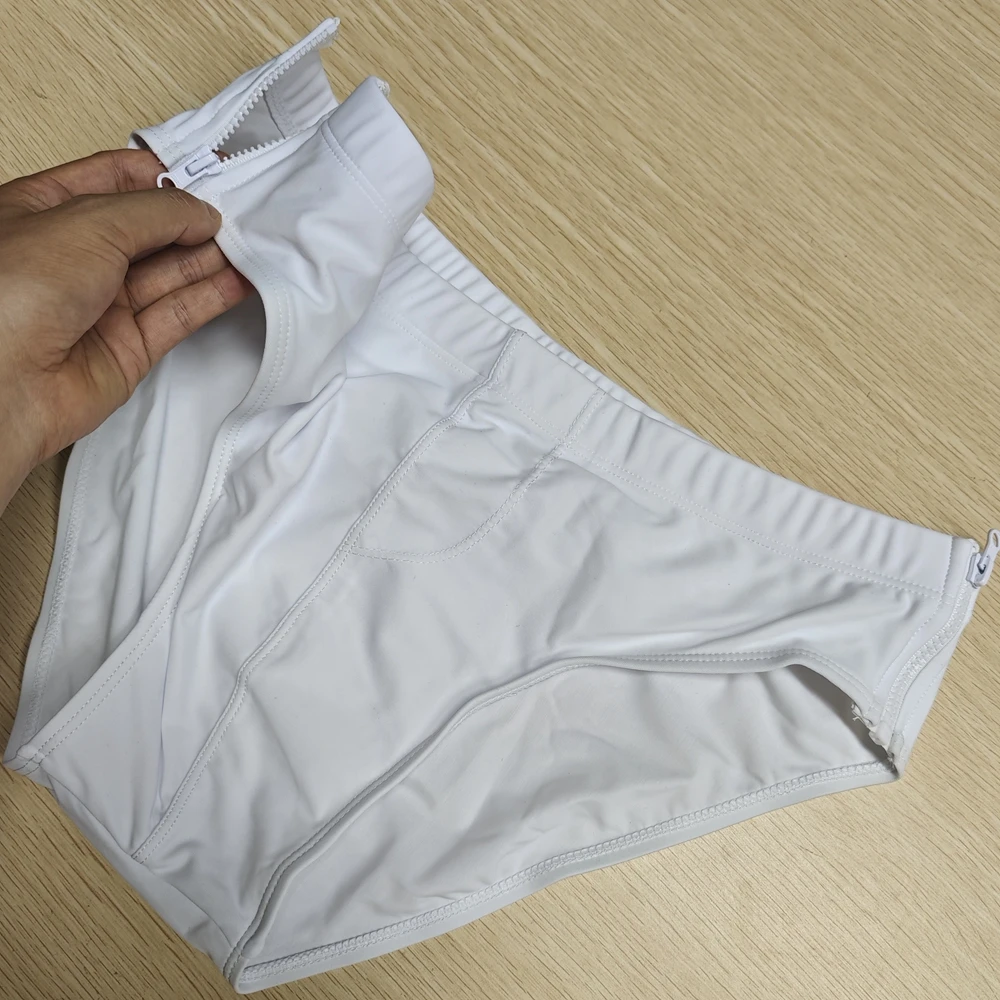 Combination Design Men's Bilateral Buckle Solid Color Swimsuit   Side Open Swimsuit Low Waist Swimsuit 10096-10128