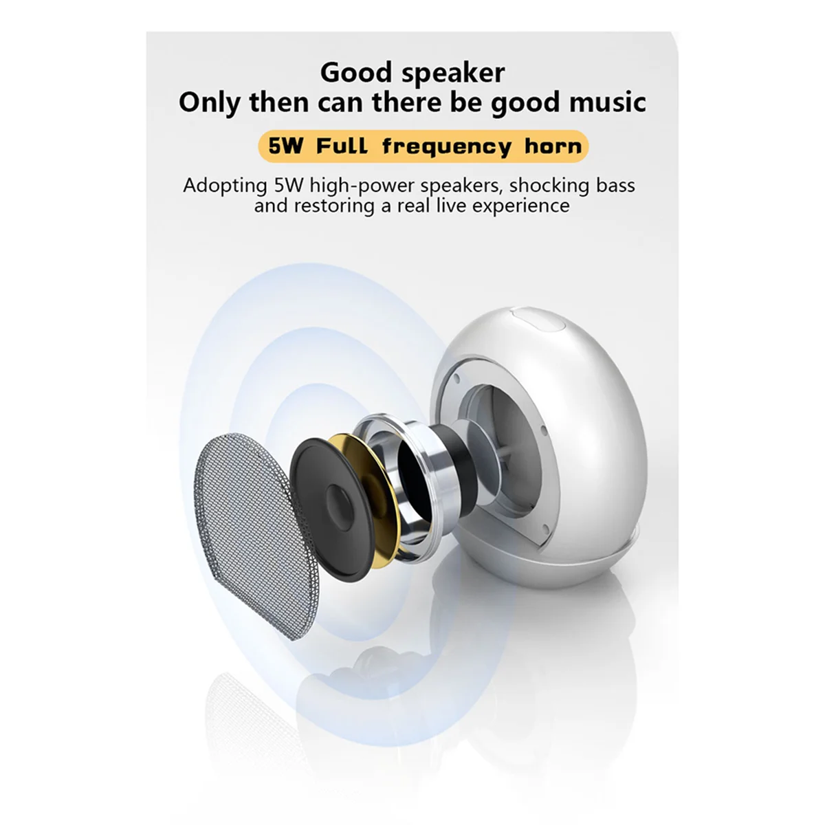 X11 Clock Bluetooth Speaker LED Digital Display Alarm Clock TWS Stereo Bass Desktop Portable - White