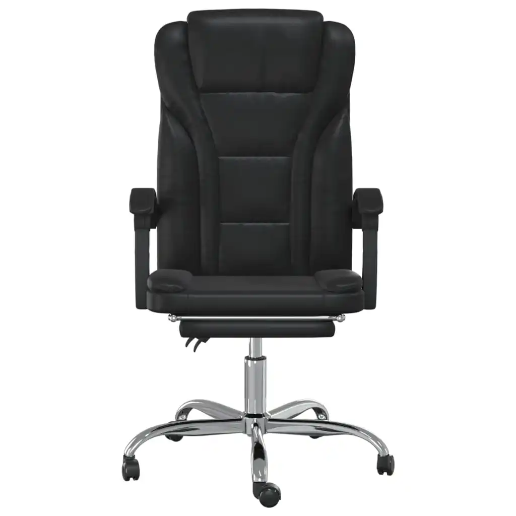 Black leather office recliner chair