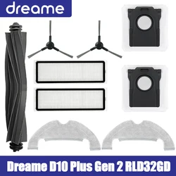 Dreame D10 Plus Gen 2 RLD32GD Vacuum Parts Main Roller Side Brush Hepa Filter Mop Cloth Dust Bag Accessories