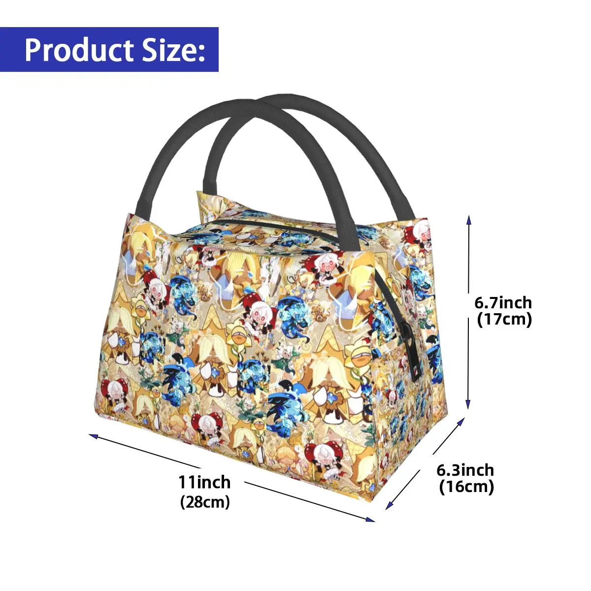 Cookie Run Kingdom Insulated Lunch Bag for School Bento Storage Food Boxes Leakproof Container Cooler Thermal Lunch Box Tote
