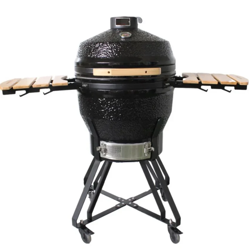 Ceramic Charcoal Kamado Grill Oven Green 16 21 22 Inch Kamado Grill Bbq Blue With Bamboo Table