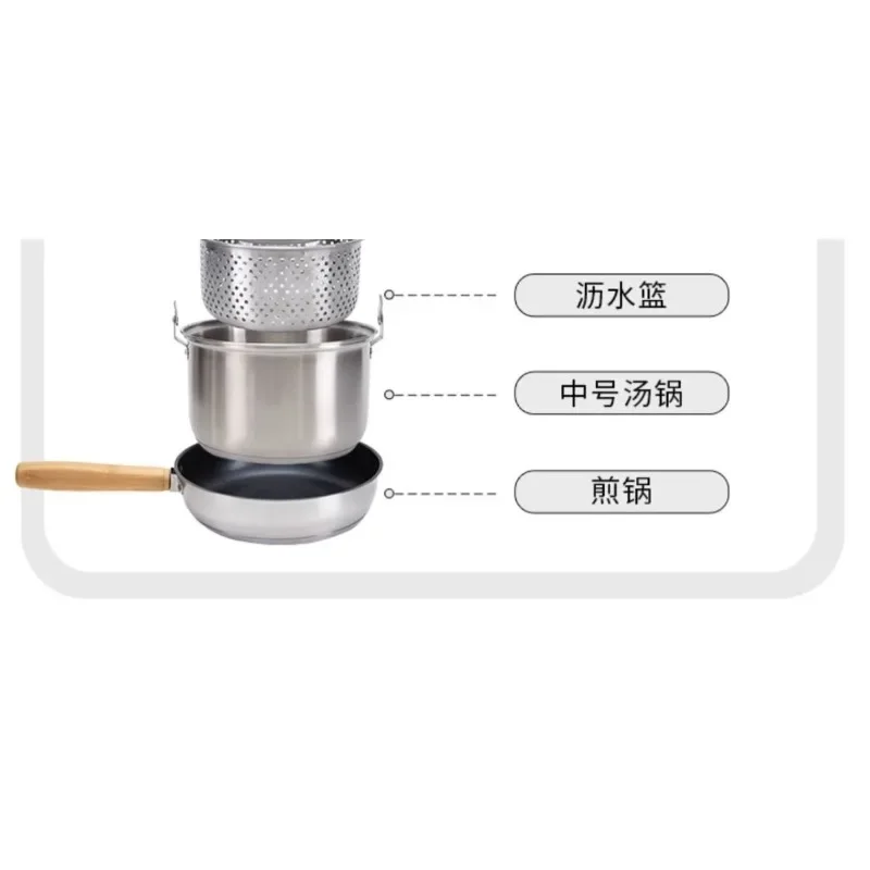 Outdoor camping set pot portable full set nested cooker