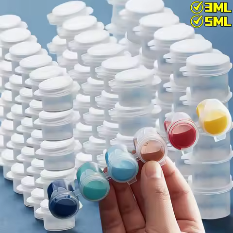 Wholesale Plastic Empty Paint Box with Lids for Arts Crafts Painting Drawing Mini Paint Cups Boxes Pigment Storage Containers