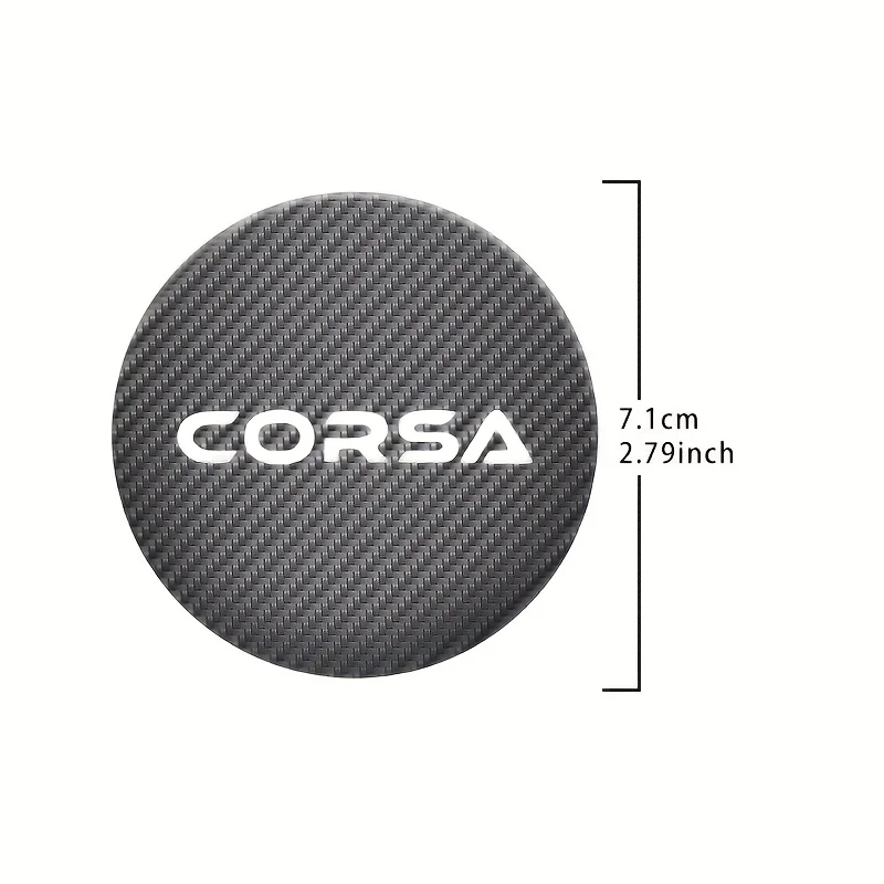 2pcs Car Carbon Fiber Faux Leather Coasters Car Coaster Anti-Slip Water Cup Slot Pad for Opel CORSA C D B E F Car Cup Holders