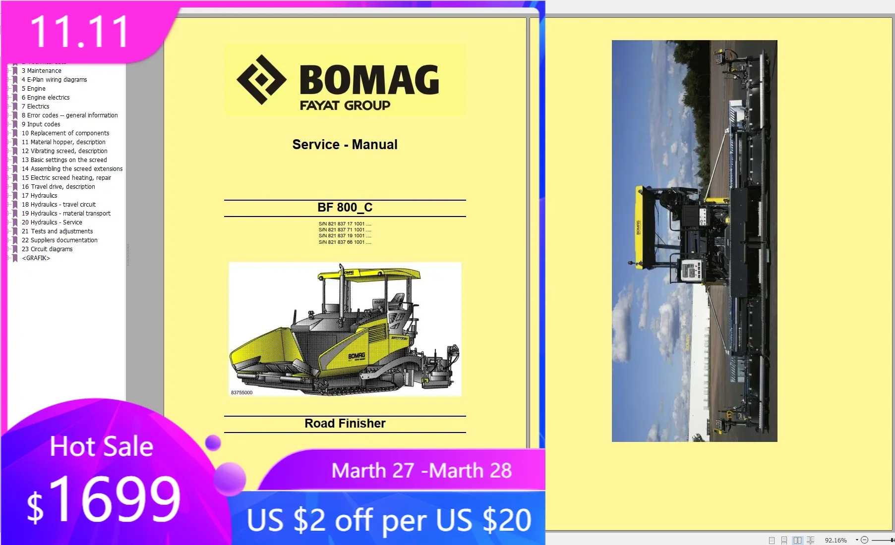 AutoDVD BOMAG Machinery 24.7GB PDF DVD Service Manual, Operation & Maintenance Manual