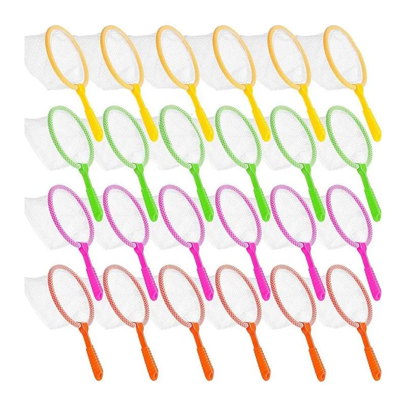 ABXE-24 Pcs Butterfly Bug Net For Kids Insect Collecting Net Bug Catcher Fishing Net Science Nature Exploration Tools