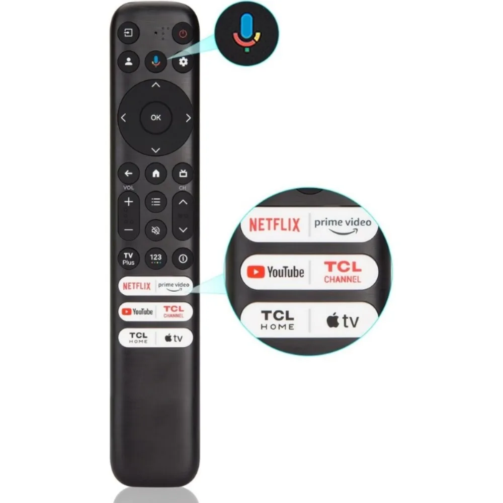 RC813 Voice Remote Control for TCL Google TV QM8/QM7/S5/S4/S3/Q7/Q6/Q5 UHD HDR LED QLED QD-Mini LED Smart TVs(Not for Fire&Roku)