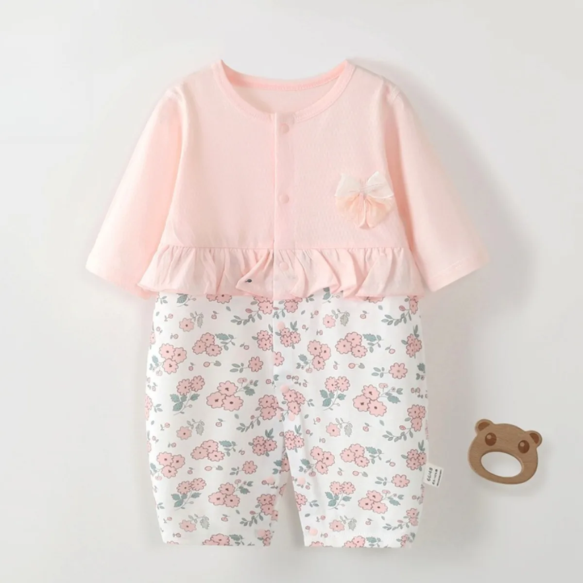 Baby Pure Cotton Breathable Jumpsuit 6-18M Kid Spring Summer Lightweight Stylish Bodysuit Infant Boy Girl Boneless Comfy Onesie