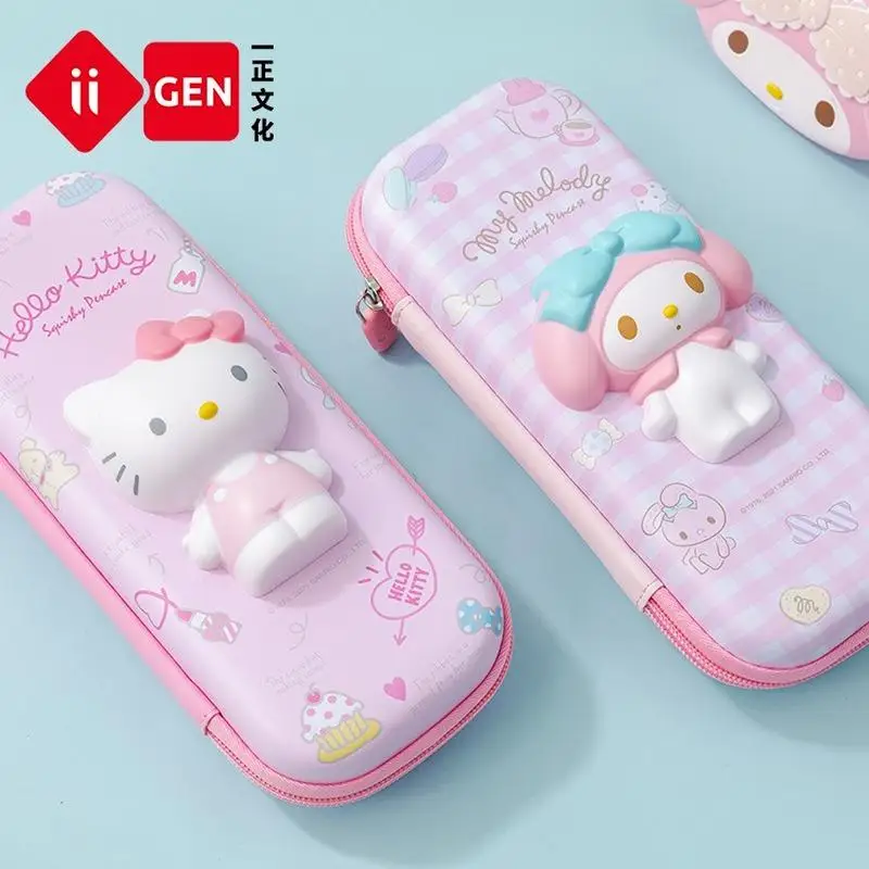 Sanrioeed Cute Kawaii Kitty Cat Mymelody Cinnamorol Stationery Pencil Case Finger Press Pops Relieve Stress Student Pen Bag